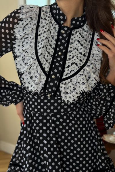 Нарядное шифоновое платье с кружевными вставками и воланами Pavlova 155мини - фото 9