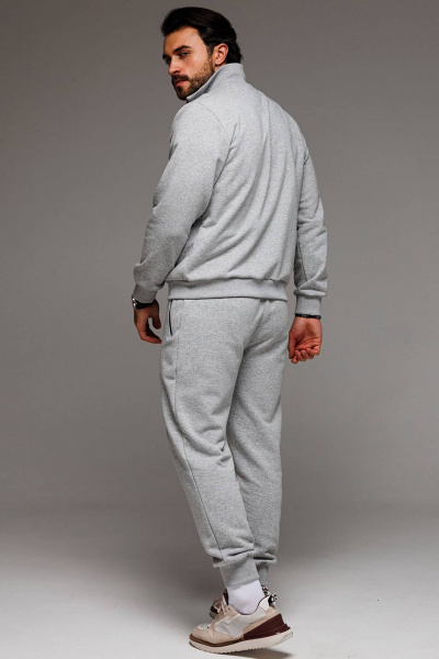 Серые трикотажные брюки палаццо с боковыми карманами GO M3061/50-04 - фото 6