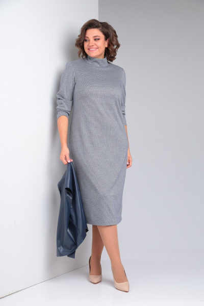 Платье-миди с нагрудными вытачками и воротником стойка Диомант 1912 - фото 8