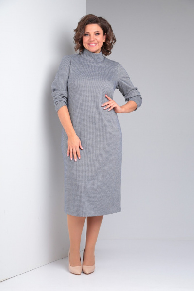 Платье-миди с нагрудными вытачками и воротником стойка Диомант 1912 - фото 9