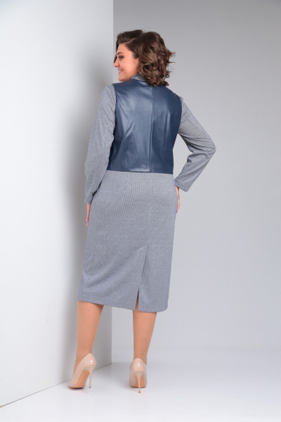 Платье-миди с нагрудными вытачками и воротником стойка Диомант 1912 - фото 5