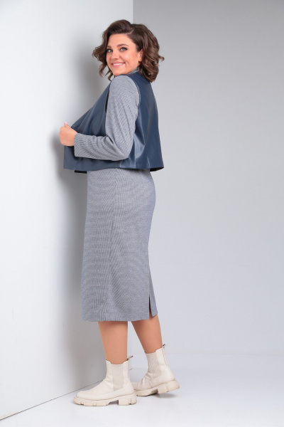 Платье-миди с нагрудными вытачками и воротником стойка Диомант 1912 - фото 3