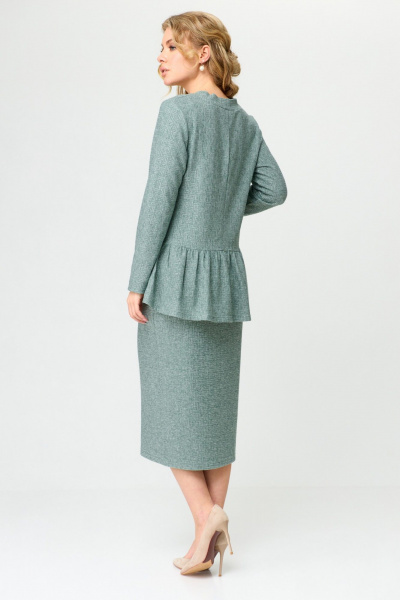 Комплект юбка и джемпер из мягкого трикотажа с кружевом T&N 7491 мята - фото 4