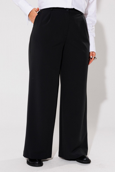 Длинное платье макси из плотного кошкорсе Anelli 1400 черный - фото 2