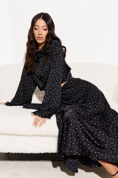 Демисезонный комплект рубашка с юбкой в горошек ANNETE A4183 - фото 5