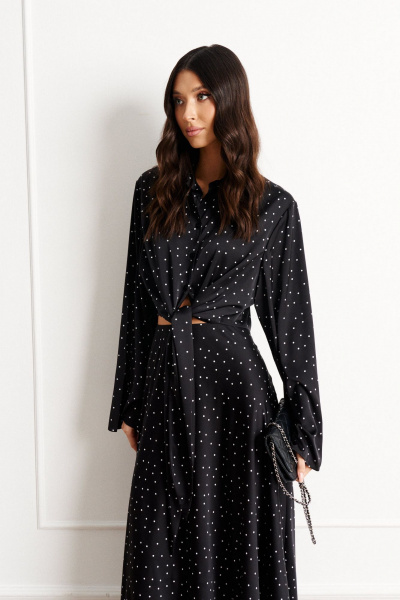 Демисезонный комплект рубашка с юбкой в горошек ANNETE A4183 - фото 4