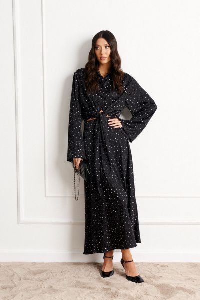 Демисезонный комплект рубашка с юбкой в горошек ANNETE A4183 - фото 3