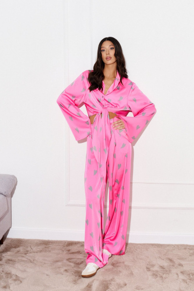 Демисезонные брюки и рубашка из атласа и текстиля ANNETE A4192 - фото 3