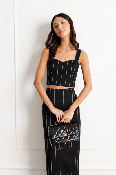 Топ на широких бретелях из ткани с вертикальными полосками ANNETE A845 - фото 1