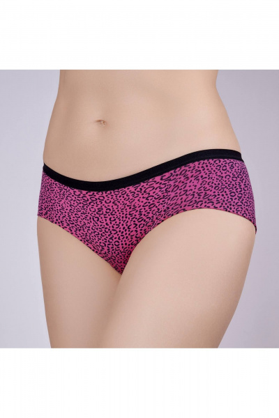 Брифы из хлопка с эластаном и боковым швом впереди Verally 1157-1 розовый гепард - фото 3