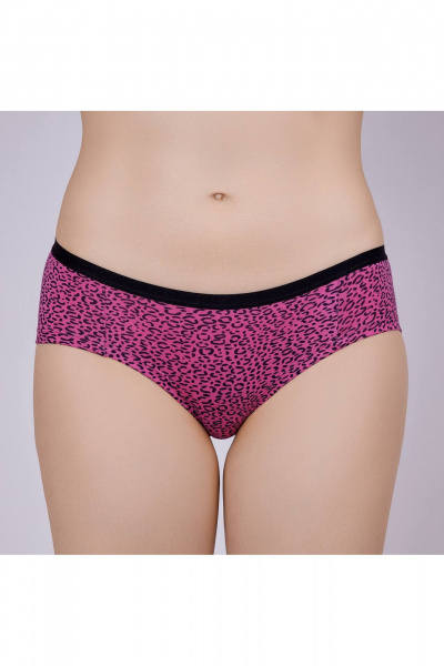 Брифы из хлопка с эластаном и боковым швом впереди Verally 1157-1 розовый гепард - фото 1