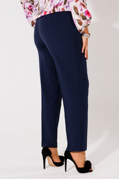 Деловые зауженные сине-черные брюки из вискозы Anelli 1413 синий(дипломат) - фото 4