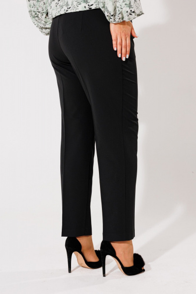 Деловые зауженные черные брюки из текстиля Anelli 1413 черный - фото 3