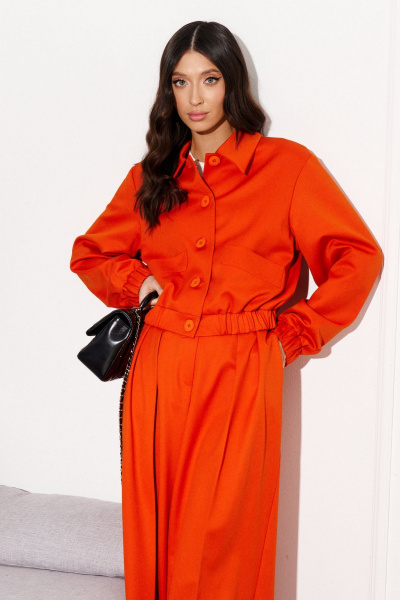 Короткий оранжевый жакет из костюмной ткани с пуговицами ANNETE A5251 - фото 1