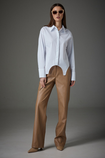 Блуза из текстиля свободного кроя с фигурным низом N.O.W. 1389 - фото 6