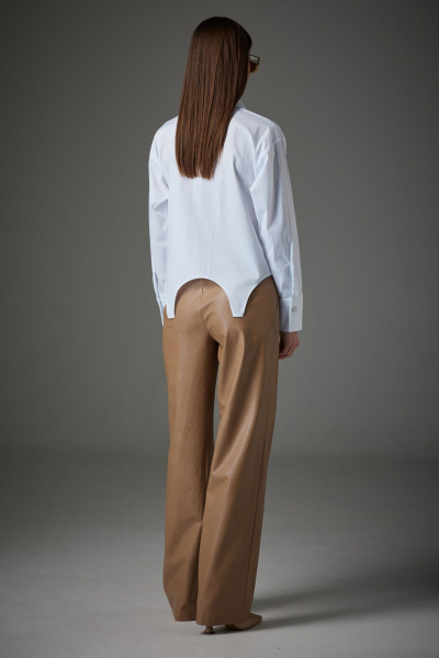 Блуза из текстиля свободного кроя с фигурным низом N.O.W. 1389 - фото 5