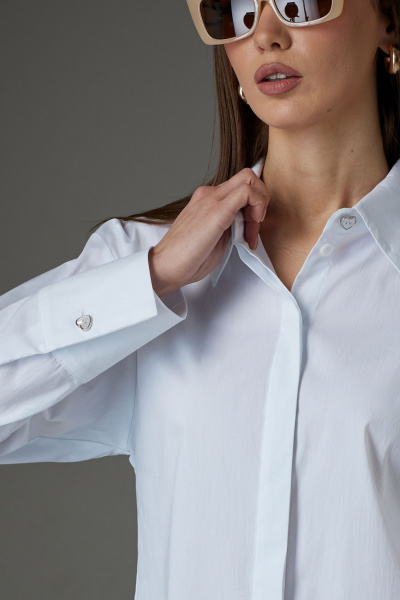 Блуза из текстиля свободного кроя с фигурным низом N.O.W. 1389 - фото 4