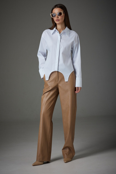 Блуза из текстиля свободного кроя с фигурным низом N.O.W. 1389 - фото 3