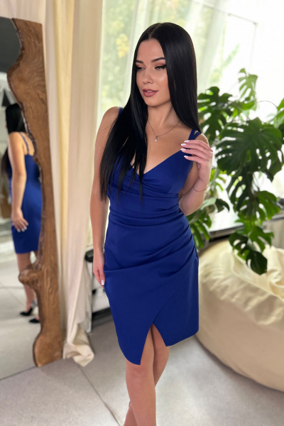 Драпированное короткое платье на запах с регулируемыми бретелями AVEEVA 5140 - фото 6