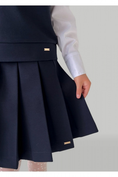 Демисезонная юбка с глубокими складками и А-силуэтом Tammi 1Ш2-24/1 синий - фото 2