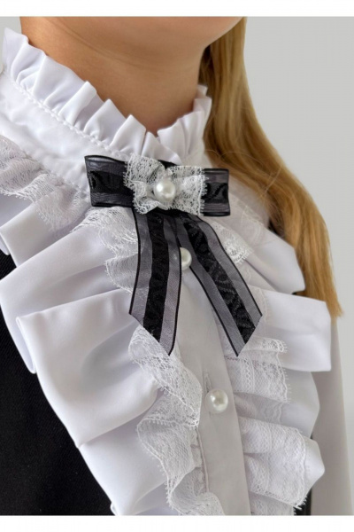 Деловой сарафан из текстиля без карманов и с молнией Tammi 1Ш52-23/2 черный - фото 5