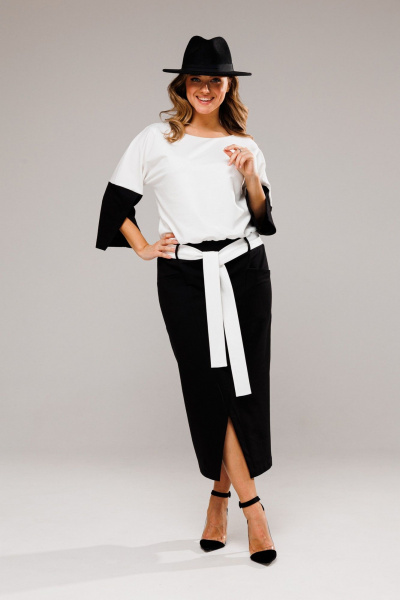 Платье VI ORO VR-1111 черно-белый - фото 12