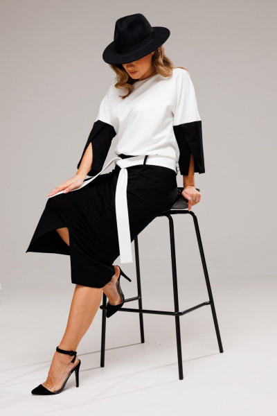 Платье VI ORO VR-1111 черно-белый - фото 5