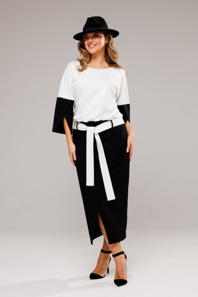 Платье VI ORO VR-1111 черно-белый - фото 2