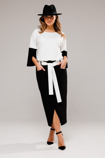 Платье VI ORO VR-1111 черно-белый - фото 1