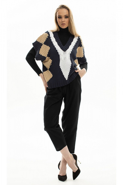 Брюки, жилет Diva 1713 черный - фото 1