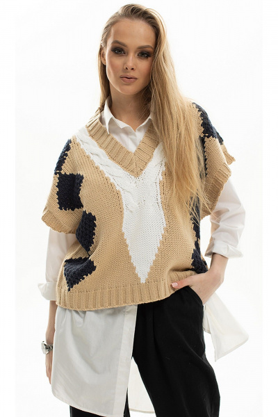 Брюки, жилет Diva 1713 беж - фото 3