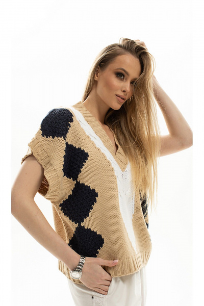 Брюки, жилет Diva 1713.1 беж - фото 3