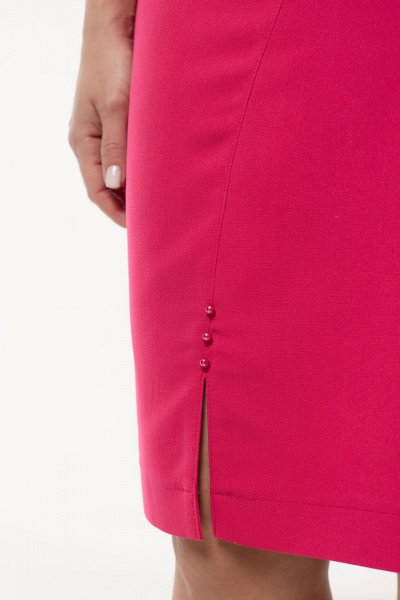 Платье с рельефами и воланом без подкладки для повседневной носки Mislana 802 фуксия - фото 10