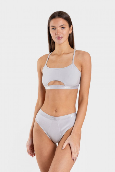 Бюстье из хлопка с вырезом под грудью для комфортной носки SERGE 1090/10 gray-030 - фото 2