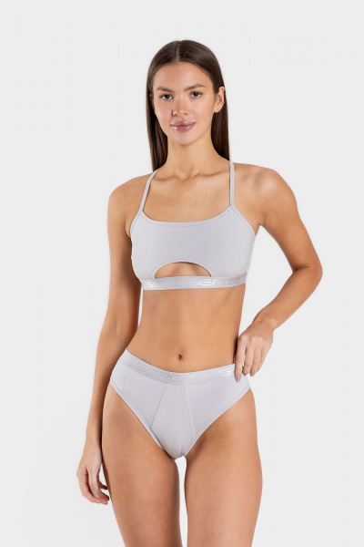 Бюстье из хлопка с вырезом под грудью для комфортной носки SERGE 1090/10 gray-030 - фото 4