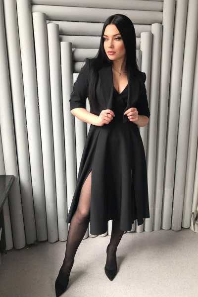 Жакет-болеро из плотной ткани с лацканами и рукавом 3/4 AVEEVA 5455 - фото 1