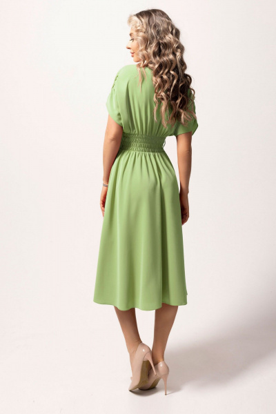 Стильное платье без воротника с V-образным вырезом Golden Valley 4980 светло-оливковый - фото 2
