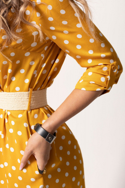 Летнее платье с воланом и съемным поясом Golden Valley 4968 оранжевый - фото 5