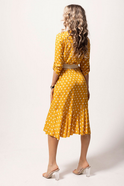 Летнее платье с воланом и съемным поясом Golden Valley 4968 оранжевый - фото 4