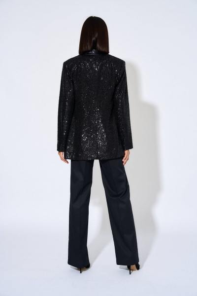 Демисезонный жакет из костюмной ткани с пайетками AG Green G490/4 - фото 4