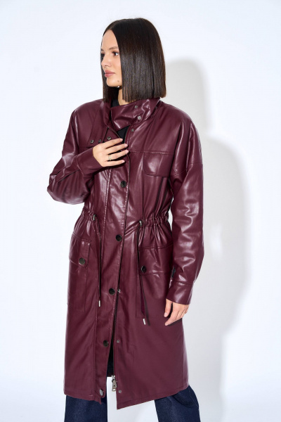 Плащ из экокожи с застежкой на молнию и кнопки AG Green G502/10 - фото 5