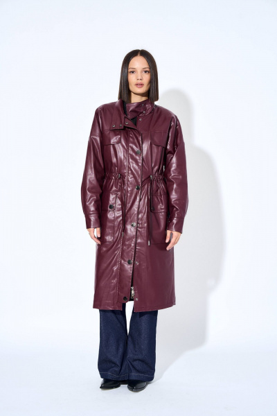 Плащ из экокожи с застежкой на молнию и кнопки AG Green G502/10 - фото 4