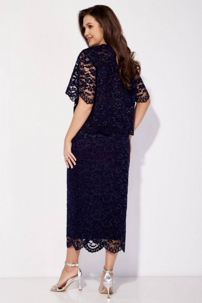 Красная юбка-карандаш с разрезом и подкладкой PINA 3830 синий - фото 4