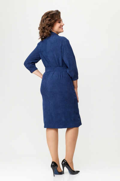Платье из вельвета полуприлегающего силуэта с молниями Bonna Image 861 синий - фото 7