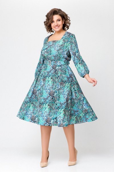 Платье Х-образный силуэт из вискозы с поясом Swallow 711 - фото 2