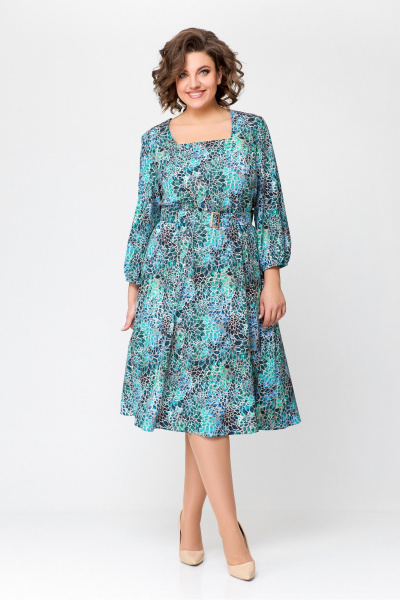 Платье Х-образный силуэт из вискозы с поясом Swallow 711 - фото 1