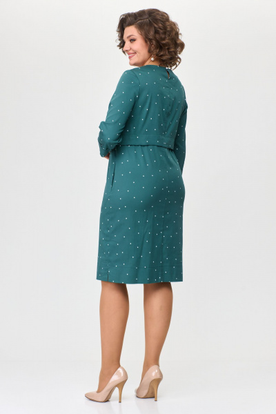 Платье из хлопка с кулиской и разрезами по юбке Bonna Image 842 бирюза - фото 6