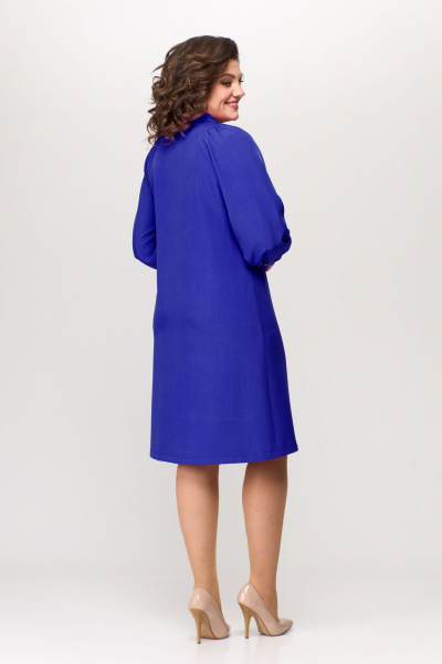 Элегантное платье А-силуэта с бантом из текстиля Bonna Image 897 василек - фото 5