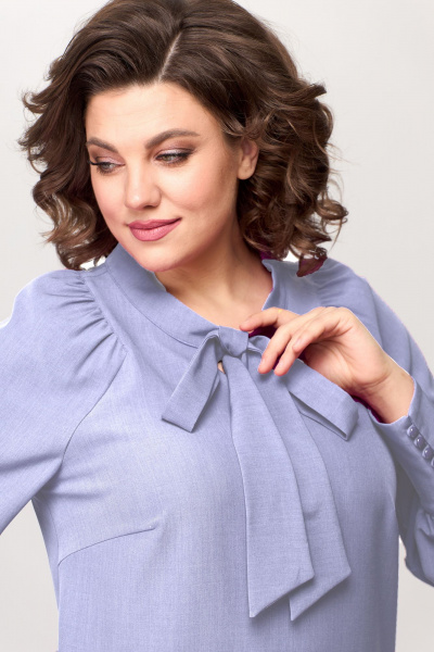 Платье А-силуэт короткий рукав съемный бант Bonna Image 897 джинс - фото 4