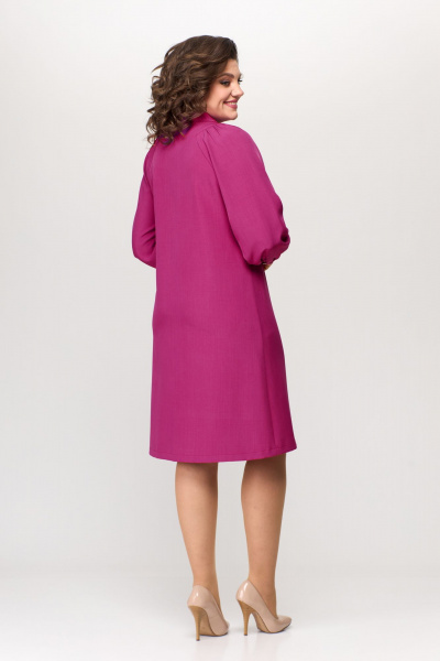 Платье А-силуэт короткий рукав съемный бант Bonna Image 897 фуксия - фото 2